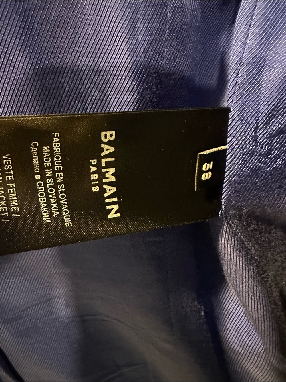 Balmain Double-Breasted Blazer in Bright Blue with Gold Buttons - Picture 3 of 5